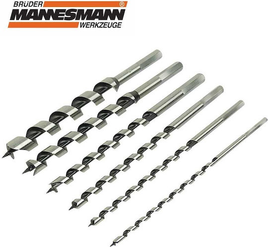 Mannesmann Set 6 Burghie cu Tija Hexagonală pentru Lemn