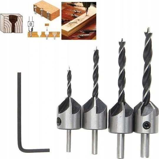 Burghiu pentru lemn argintiu 3-6mm 5 bucăți