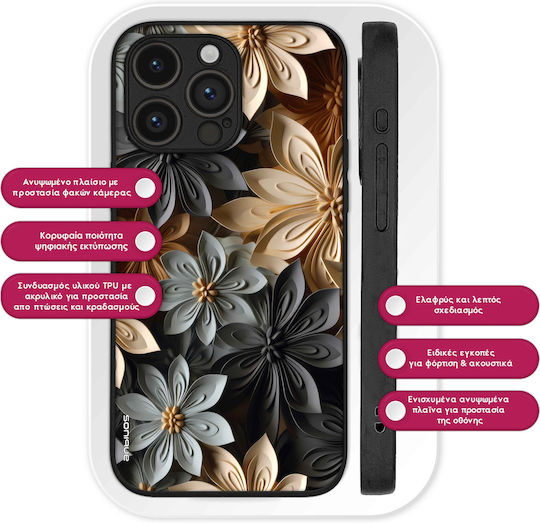 Husă Seria Sonique 3D Flori pentru OnePlus Nord Gri