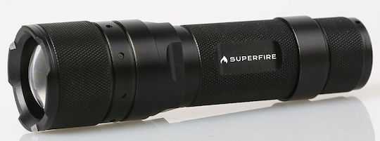 Superfire Flashlight LED IP34 with Maximum Brightness 570lm Flashlight Superfire Black
