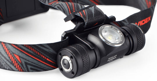 Videx Επαναφορτιζόμενος Φακός Κεφαλής LED IP68 με Μέγιστη Φωτεινότητα 1200lm