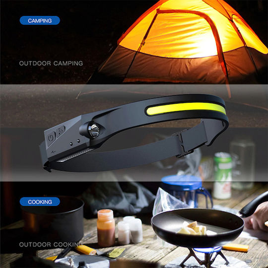 Rechargeable Headlamp LED IPX4 with Maximum Brightness 350lm XPE Black