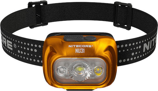 NiteCore Rechargeable Headlamp LED IP66 with Maximum Brightness 550lm NU31 Orange Orange
