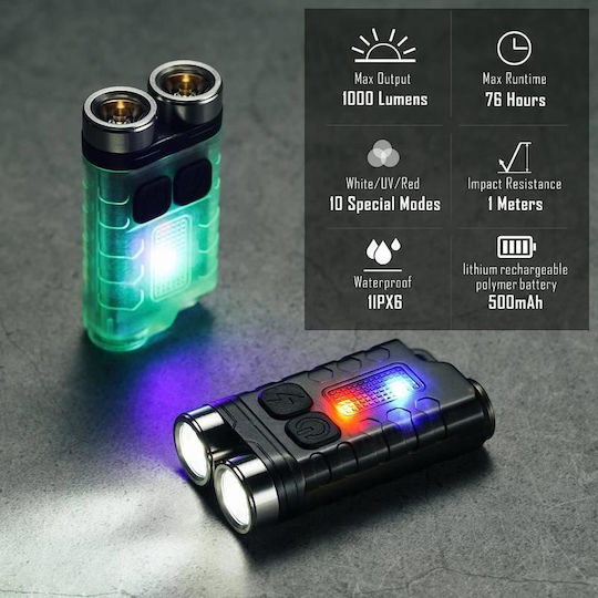 Keanos Φακός LED IP65 με Μέγιστη Φωτεινότητα 900lm
