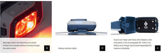 Black Diamond Stirnlampe LED IP67 mit maximaler Helligkeit 450lm Storm 450 Schwarz