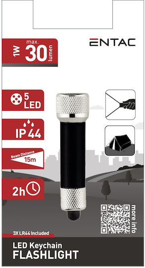 Entac Φακός Μπρελόκ LED IP44 με Μέγιστη Φωτεινότητα 30lm EFL-5LED-KC-BL