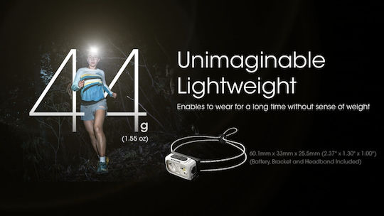 NiteCore Headlamp LED IP66 with Maximum Brightness 360lm NU21 Black