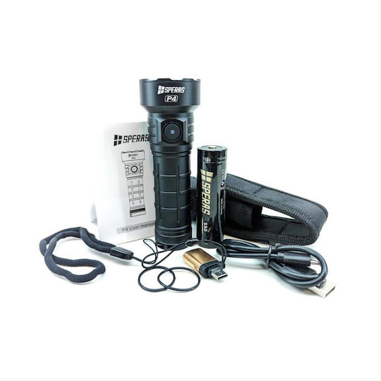 Speras Rechargeable Flashlight LED with Maximum Brightness 4000lm Speras SP-P4
