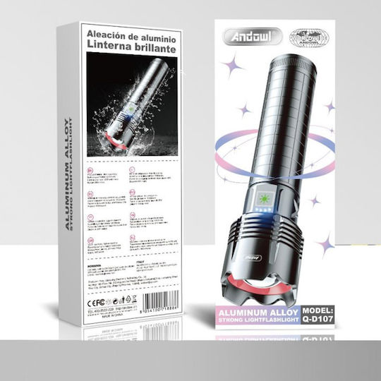 Andowl Lumină de lucru și de sit, cu baterie Lanternă LED Qd107 Negru