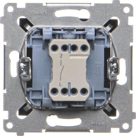 Kontakt-Simon Recessed Wall Switch Lighting One-Way without Frame Black