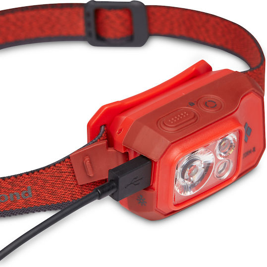 Black Diamond Lumină de lucru și de sit, cu baterie Lanternă Frontală LED IP67 cu Luminozitate Maximă 500lm Storm 500-R Roșu