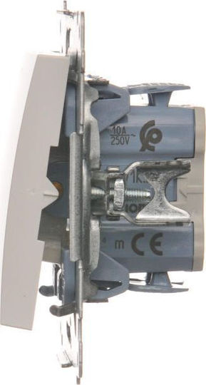 Kontakt-Simon Recessed Wall Switch for Rolling Shutters Single Without Frame White