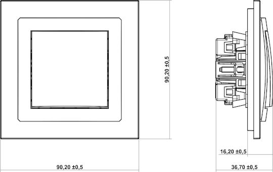 Karlik Waterproof Wall Switch Without Frame White