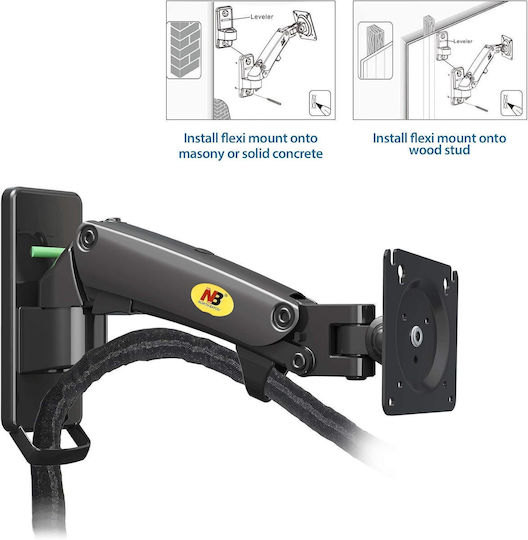F120 Wandmontiert Halterung Monitor bis 27" mit Arm