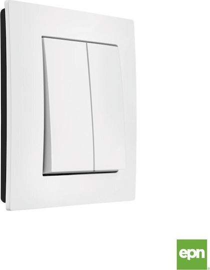 Elektro Plast Recessed Wall Switch Double Without Frame White