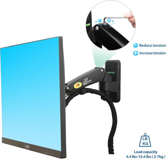 F120 Wandmontiert Halterung Monitor bis 27" mit Arm