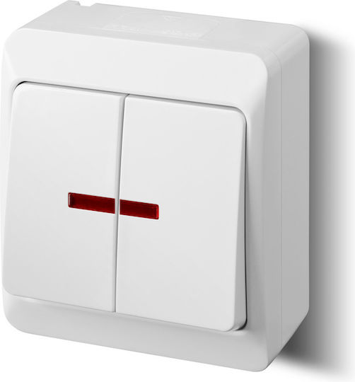Elektro Plast Waterproof Wall Switch Lighting Two-Way with Frame White