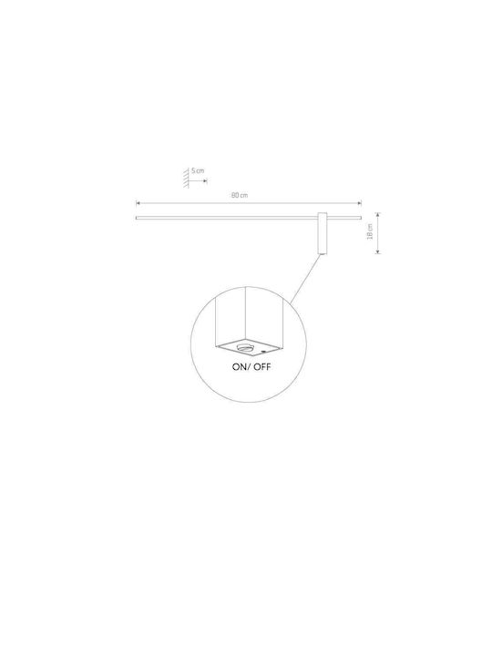 Nowodvorski Motive M Lamp Wall LED Black 80x18x5cm Nowodvorski Motive M Lamp Wall LED Black 80x18x5cm