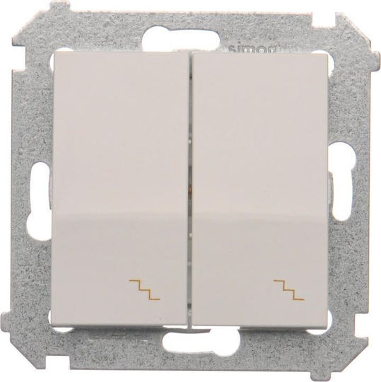 Kontakt-Simon Double Wall Switch Without Frame White
