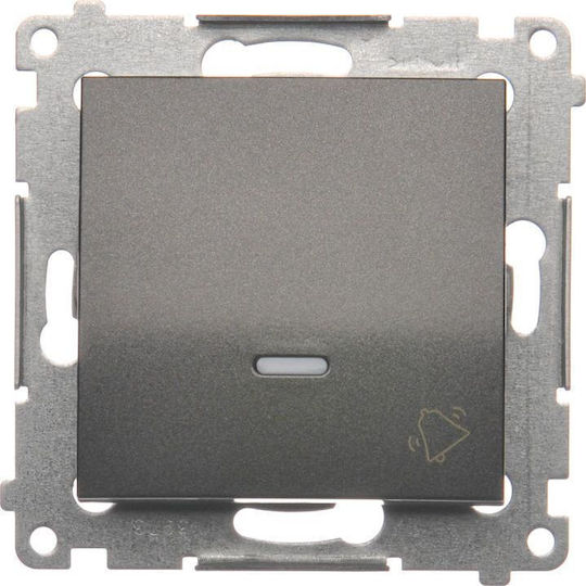 Kontakt-Simon Recessed Wall Switch Single Without Frame Gray