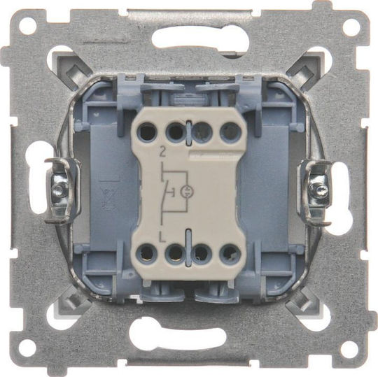 Kontakt-Simon Recessed Wall Switch Single Without Frame Silver