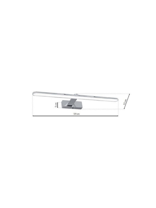 Eko Light Leuchte Badezimmer mit Integrierter LED und Neutralweißes Licht Silber