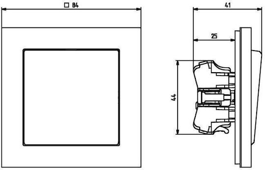 Ospel Sonata Recessed Wall Switch Lighting One-Way without Frame Black