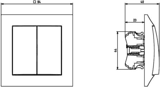 Ospel Recessed Wall Switch Lighting Two-Way without Frame White