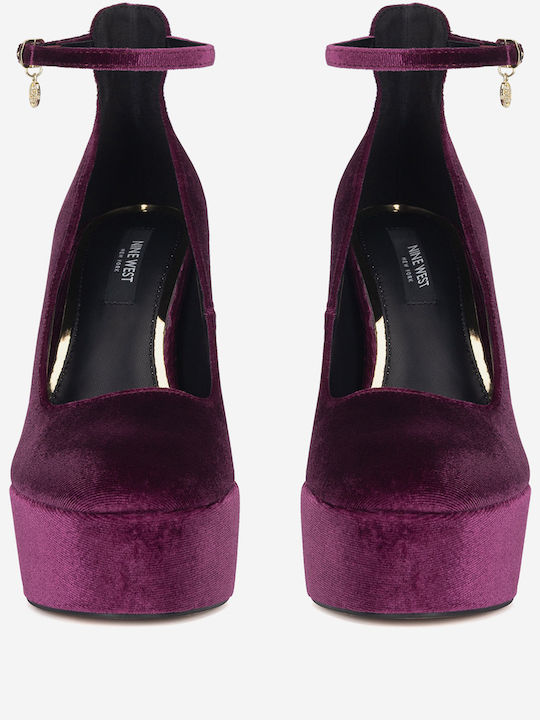 Pumps mit Riemchen Lila