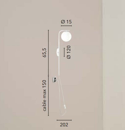 Fan Europe Modern Leuchte Wand mit Fassung E14 Gold 65.5x15cm