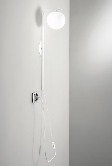 Fan Europe Modern Lamp Wall Socket with Socket E14 and Switch White 65.5x15cm