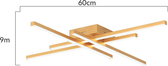 Powertech Leuchte Deckenleuchte 60cm Gold mit Integrierter LED