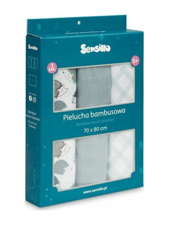 Sensillo Changing Pads Blue 70x80cm. 3pcs