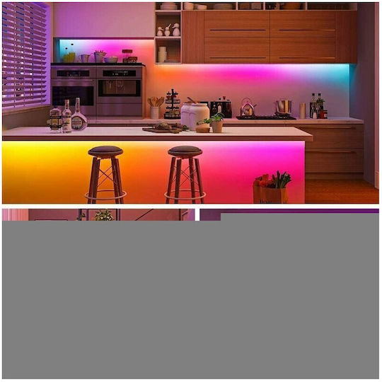 Smart Ταινία LED USB 5V RGBW Φως 2x5m με Τροφοδοτικό & Τηλεχειριστήριο