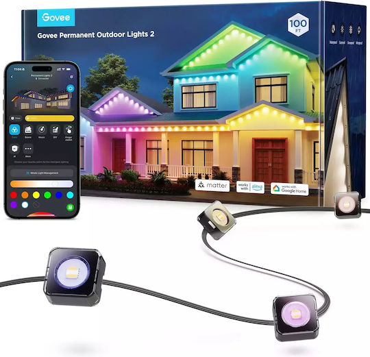 Govee Αδιάβροχη Smart Ταινία LED Wi-Fi RGBW Φως 30m