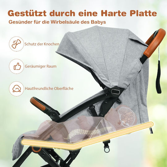 Costway Baby Stroller Suitable for Newborn Gray 7kg