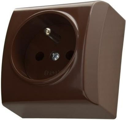 Ospel Bis Single Walled Power Socket Brown