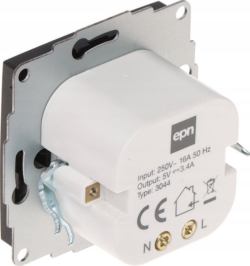 Electro-plast Power Socket Santra 4108-19 Epn USB 5 V DC/3.4 A
