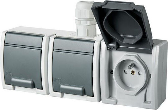 Elektro-plast Aquant Triple Socket U 3x2p+ Ip65 1243-65