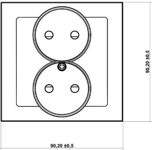 Priză dublă gât Deco B U 2x2p albă Dgpr-2
