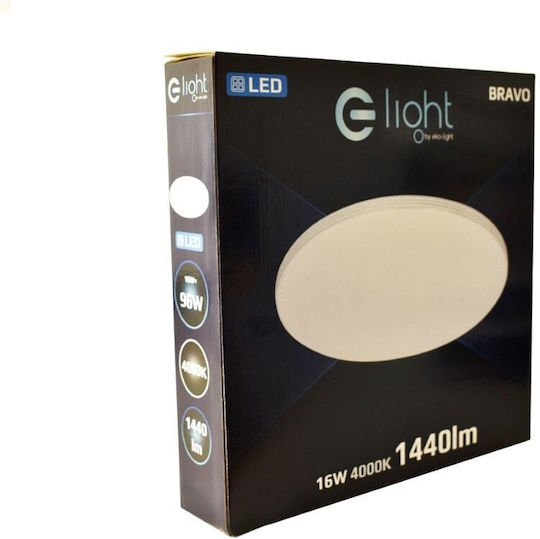 Eko Light Deckenleuchte Badezimmer 33cm Weiß mit Integrierter LED