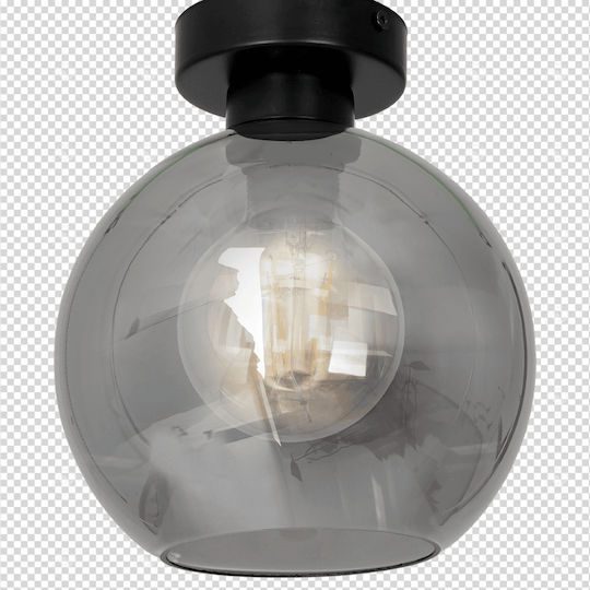 Eko Light Πλαφονιέρα Οροφής Μαύρη με Ντουί E27