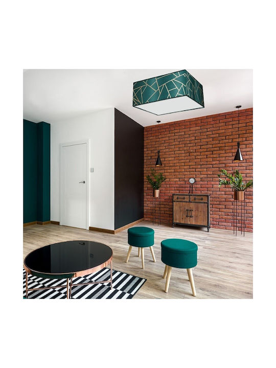 Eko Light Ziggy Πλαφονιέρα Οροφής 50εκ. Πράσινη με Ντουί E27