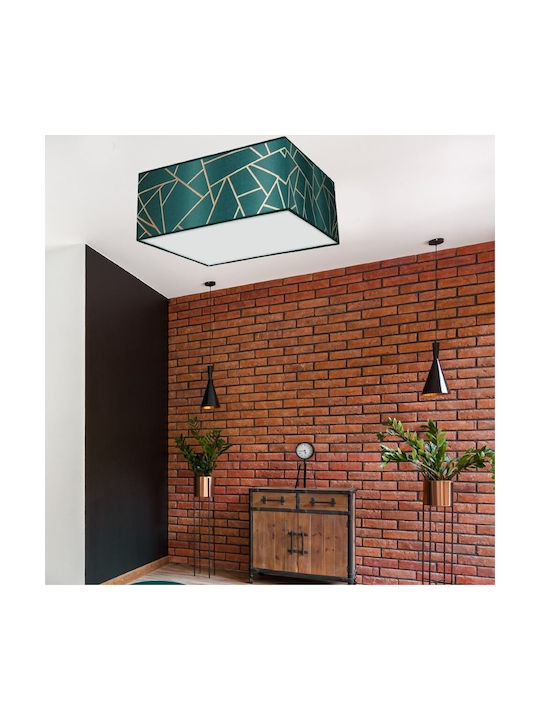 Eko Light Ziggy Πλαφονιέρα Οροφής 50εκ. Πράσινη με Ντουί E27