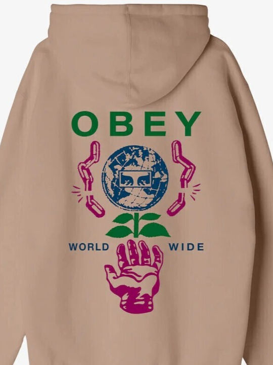 Sweatshirt with Hood Warm Taupe