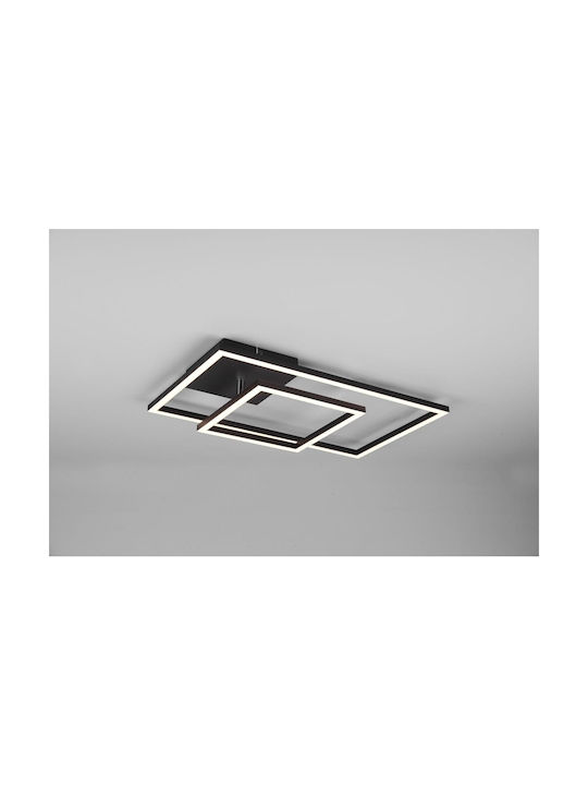 Trio Lighting Padella Πλαφονιέρα Οροφής 63εκ. Μαύρη με Ενσωματωμένο LED και Τηλεχειριστήριο