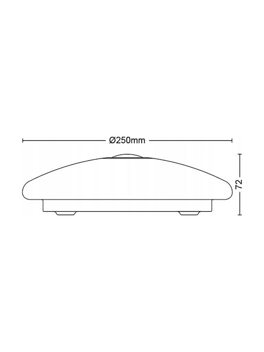 Philips Mauve Πλαφονιέρα Οροφής 25εκ. Λευκή με Ενσωματωμένο LED