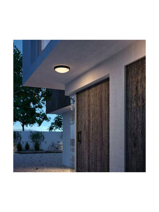 Philips Doris Ceiling Mount Light Bathroom 22cm Black with Integrated LED
