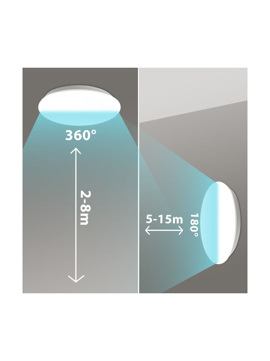 Maclean Energy Ceiling Mount Light Bathroom White with Integrated LED