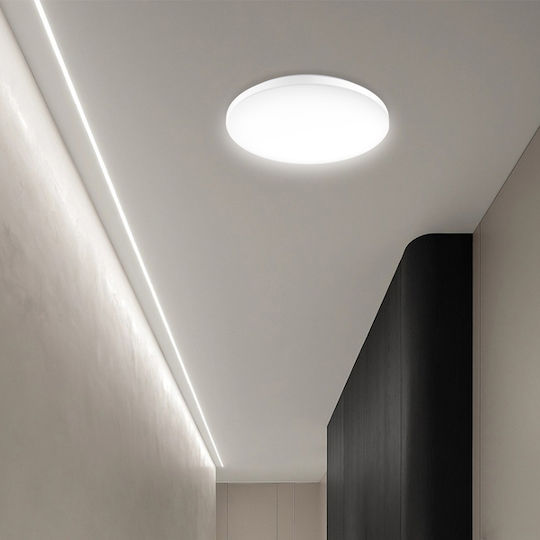 Eurolamp Πλαφονιέρα Οροφής 50εκ. Λευκή με Ενσωματωμένο LED